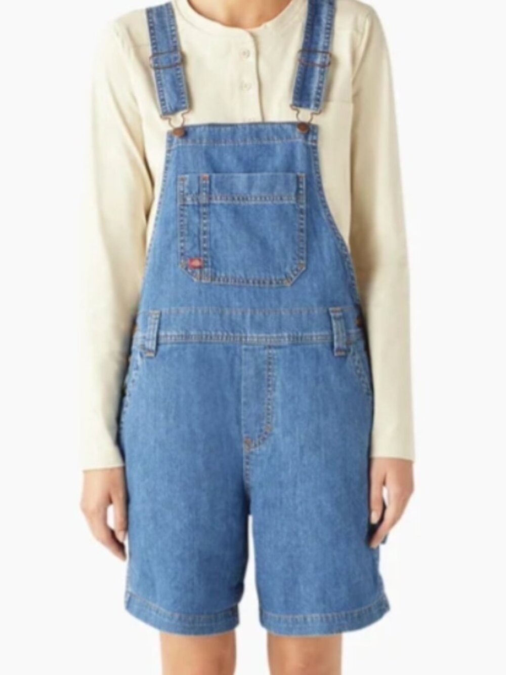 NWT Dickies Denim Bib Shortalls Overall Shorts Dark Wash Size XL